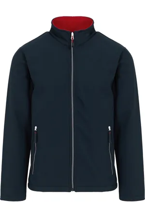 Regatta Heren Ascender Effen Dubbellaags Soft Shell Jas (Marine/Klassiek Rood)