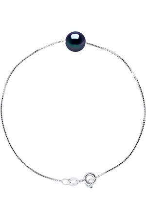 Diadema Armband Gekweekte Pearl Zoetwater 8-9mm Black Chain Venetian White Gold
