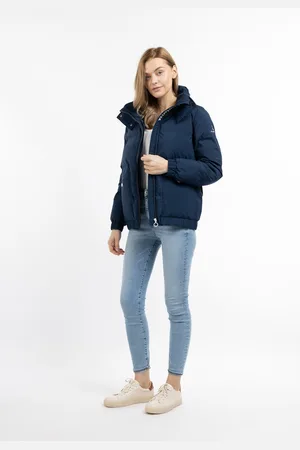 Dreimaster Winterjas met vulling Dames donker marine
