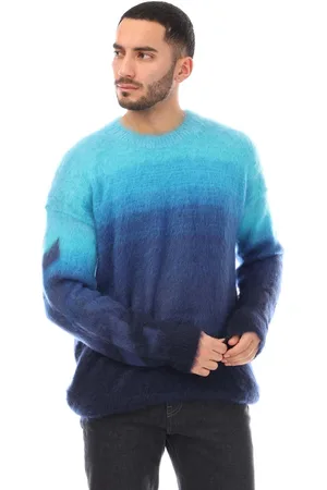 OFF-WHITE Heren Off White Diagonal Brushed Knit Crewneck Sweater in
