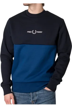 Fred Perry Color Block kobaltblauw sweatshirt