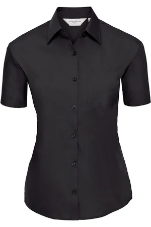 Russell Athletic Russell Collection Dames/Dames Poplin Easy-Care Overhemd met Korte Mouwen