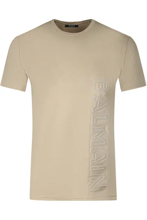 Balmain Zand T-shirt met reliëflogo van