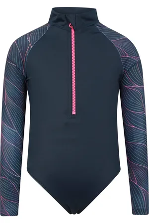 Mountain Warehouse Meisjes Mira Lines Rash Guard Zwempak (Marine)