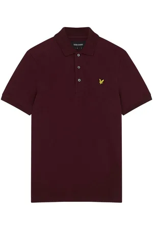Lyle & Scott Logo op de borst van Weavers Claret Burgundy poloshirt