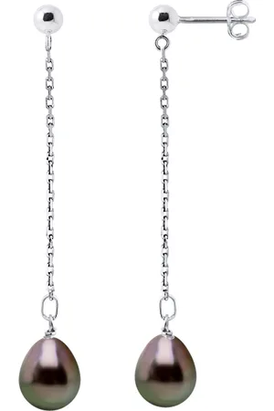 Diadema Drop Earrings Tahitian Pearls Pears 8-9mm White Gold
