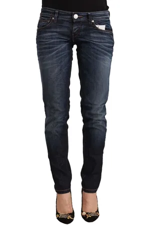 ACHT Gewassen Katoenen Skinny Denim Jeans Met Lage Taille