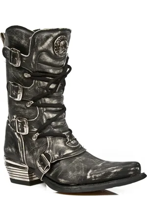New Rock Grijze Dallas leren laarzen voor heren - M.7993-S3