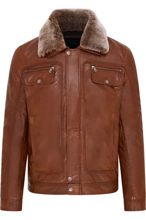 Infinity Heren Tan Trucker Shirt Leren Jack - Tornio