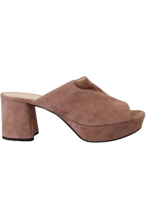 Prada Prachtige Donkere Suede Sandalen Met Blokhak