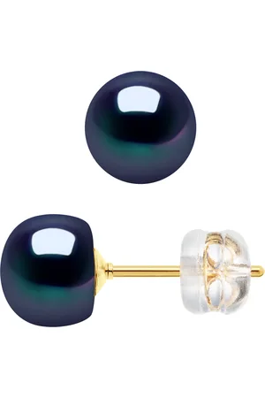Diadema Oorbellen Studs 6-7mm gekweekte parels Black Captive White Gold