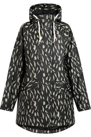 Schmuddelwedda Oversized regenjas bridgeport Dames zwart/beige