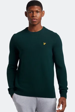 Lyle & Scott Crew Neck Lambswool Jumper in Groente