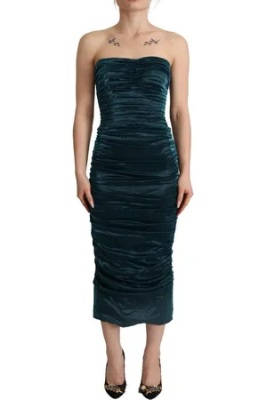 Dolce & Gabbana Prachtige Gedrapeerde Midi-jurk