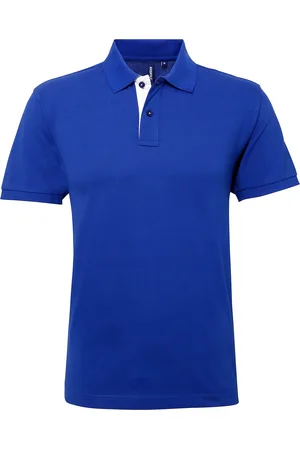 Asquith Heren Klassieke Pasvorm Contrast Poloshirt (Koninklijk / Wit)