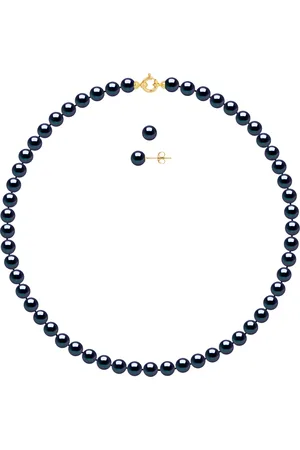 Diadema Versiering ketting en oorbellen zoetwater 7-8mm Parels Yellow Gold