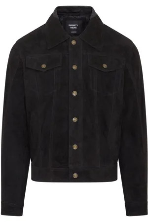 Infinity Heren Trucker Geit Su�de Westerse Leren Jeansjas - Yangon