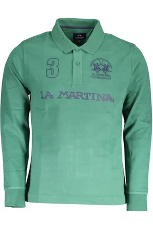 La Martina Poloshirt Met Geborduurd Logo En Lange Mouwen