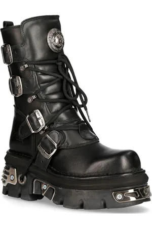 New Rock Unisex lederen gotische halfhoge laarzen-373-S4