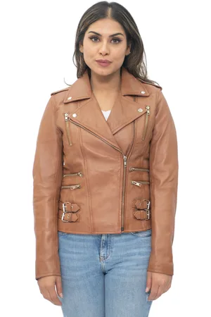 Infinity Dames leren vintage Brando Bikerjack-Orlando