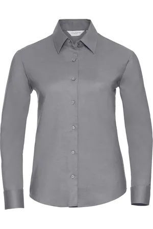 Russell Athletic Russell Collection Dames/Dames Oxford Overhemd Met Lange Mouwen