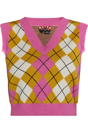 myMo Gebreide trui Dames Roze Geel