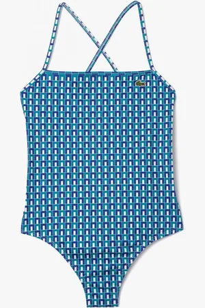 Lacoste Dames Robert George Print Eendelig Zwempak in Multi kleur