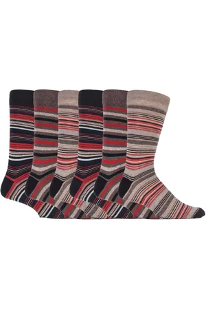 Sock Snob Set van 6 herensokken met gestreept katoen, rijk aan casual kleding - Rome