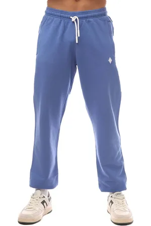 MARCELO BURLON Heren Cross Relaxed Sweatpants in Blauw-Wit