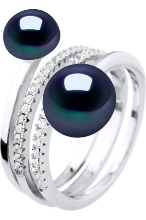 Diadema Ring DUO zoetwater parels 7 en 9 mm Black Jewelry 925