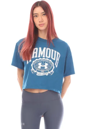 Under Armour Dames-T-shirt UA Collegiate Crop korte mouwen in