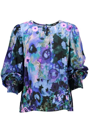 Desigual Shirt Met Ronde Hals En Lange Mouwen En Elastische Manchetten Met Logo