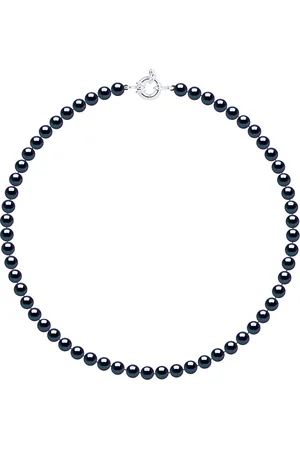 Diadema Ketting Freshwater Pearl Black Rang 6-7 mm Ring Marino 925