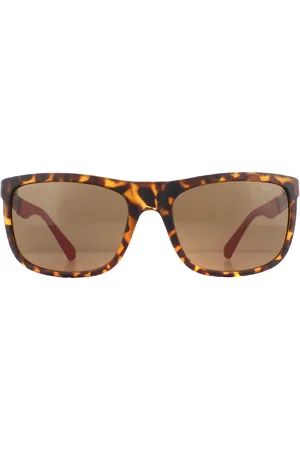 Guess Raad rechthoek heren donkere havana bruine gepolariseerde zonnebril