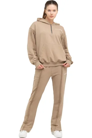 Tom Barron Dames trainingspak met kwart rits en logo in oversize