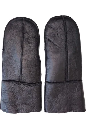 Infinity Dames Zwarte Echte Echte Schapenvacht Leren Wanten Warme Handschoenen