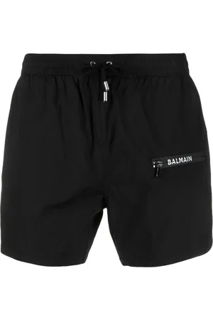 Balmain Zip Logo Bedrukte Zwemshort in