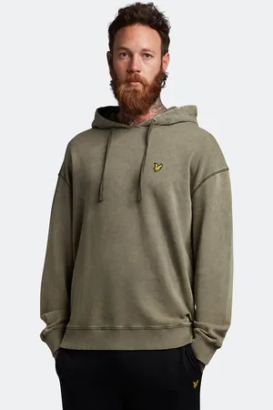 Lyle & Scott Gewassen hoodie in olijfgroen
