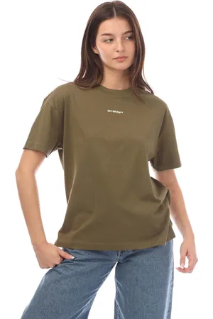 OFF-WHITE Dames-T-shirt Off White Flock Chine Flower Arrow in