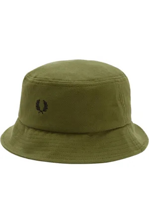 Fred Perry Merklogo piqué groene vissershoed