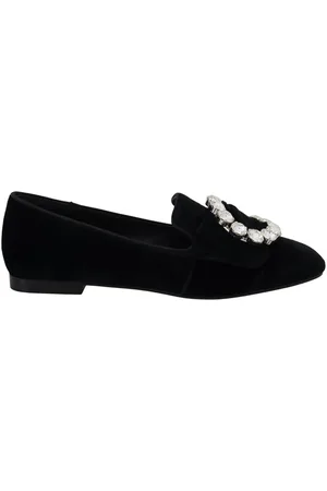 Dolce & Gabbana Prachtige Fluwelen Loafers Met Kristallen Details