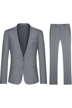Allthemen Heren 2-delig slim fit pak met twee knopen