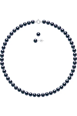 Diadema Versiering ketting en oorbellen zoetwater parels 7-8mm White Gold