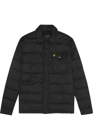 Lyle & Scott Jetzwart gewatteerd jack met kraag van
