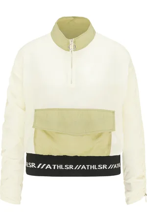 myMo Windbreaker Dames olijf wol wit
