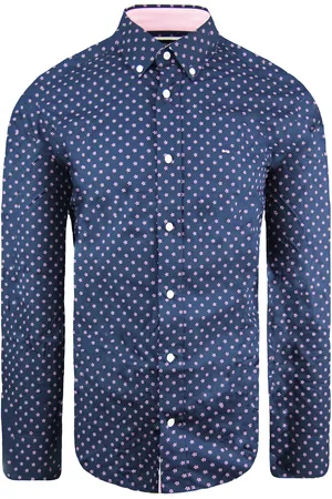 Eden Park Paris Oval Bloemen Heren Navy Shirt