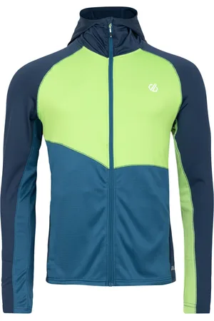 Dare 2B Heren Assimilate II Core Stretch Midlayer (Maanlicht Denim/Groene Flash)
