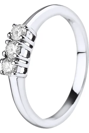 Diadema Ring Trilogy bezet met diamanten 0,24 Cts Claws White Gold 18 Karaat