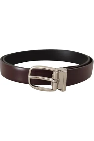 Dolce & Gabbana Stijlvolle Leren Riem Met Zilverkleurig Metalen Detail