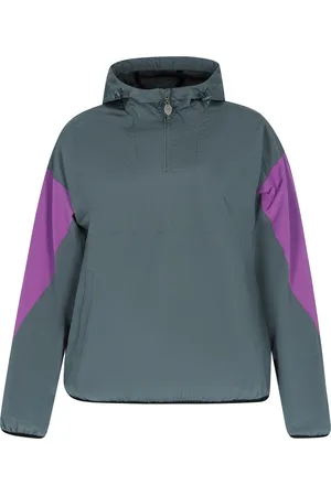 myMo Blouson Dames Grijsblauw kleurblok